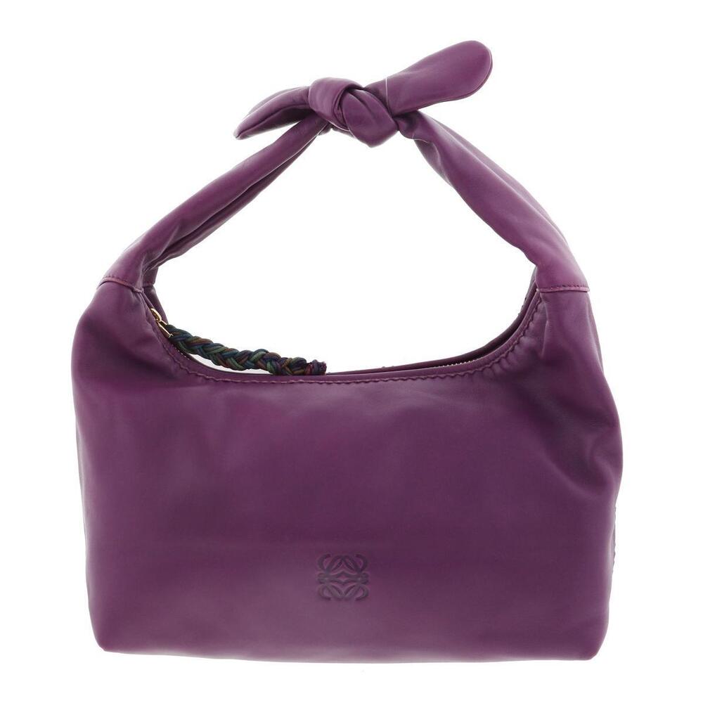 LOEWE Anagram Nappa Leather Handbag Purple